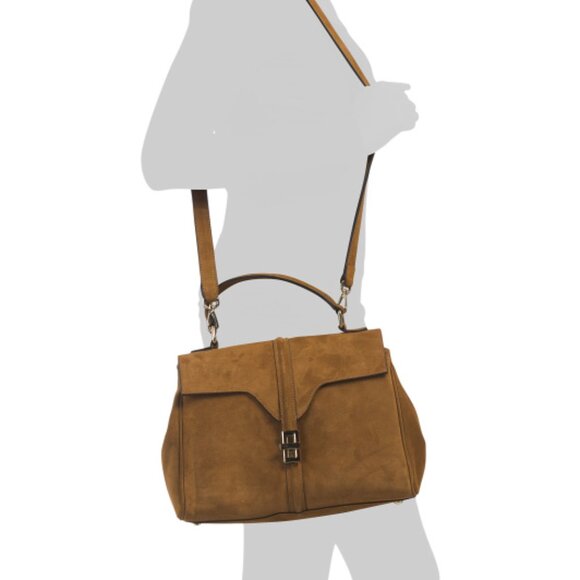 NWT Amerai Cuoio  Genuine Suede Top Handle Satchel - Picture 12 of 14